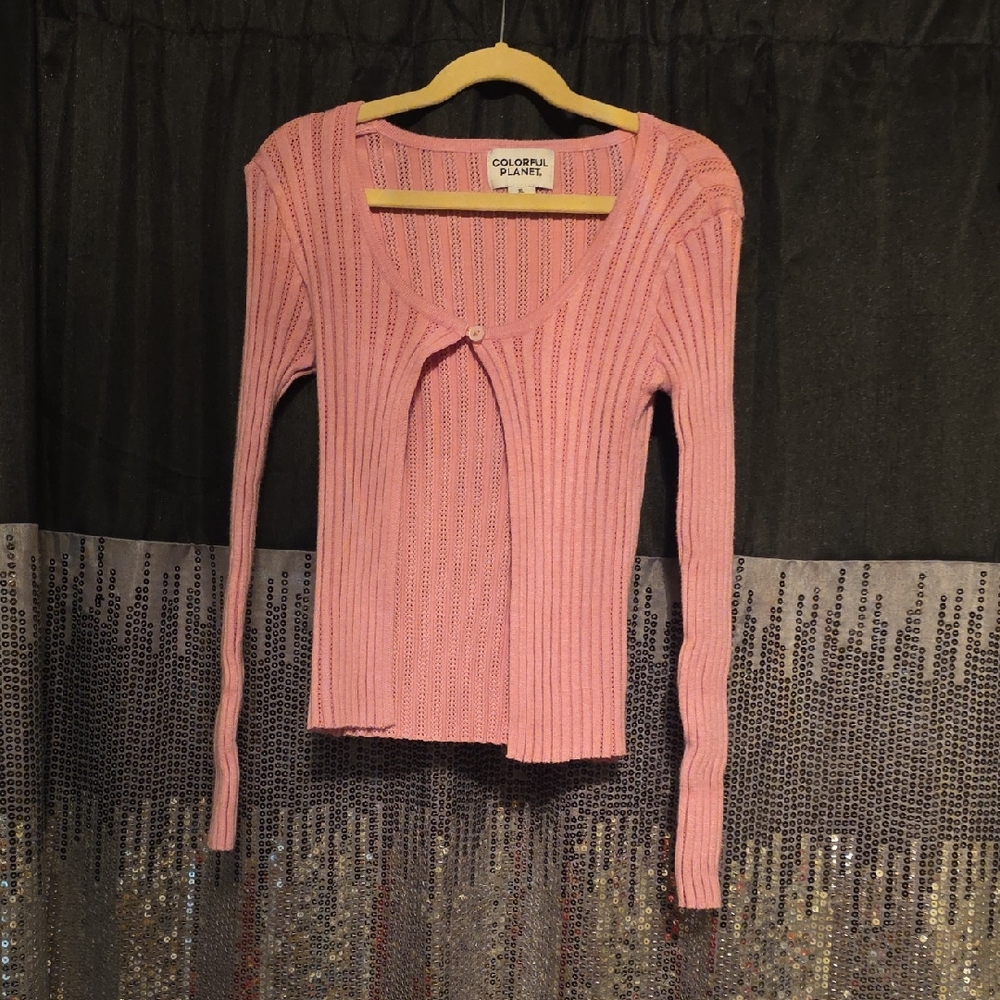 🔵Colorful Planet Pink Kids Sweater